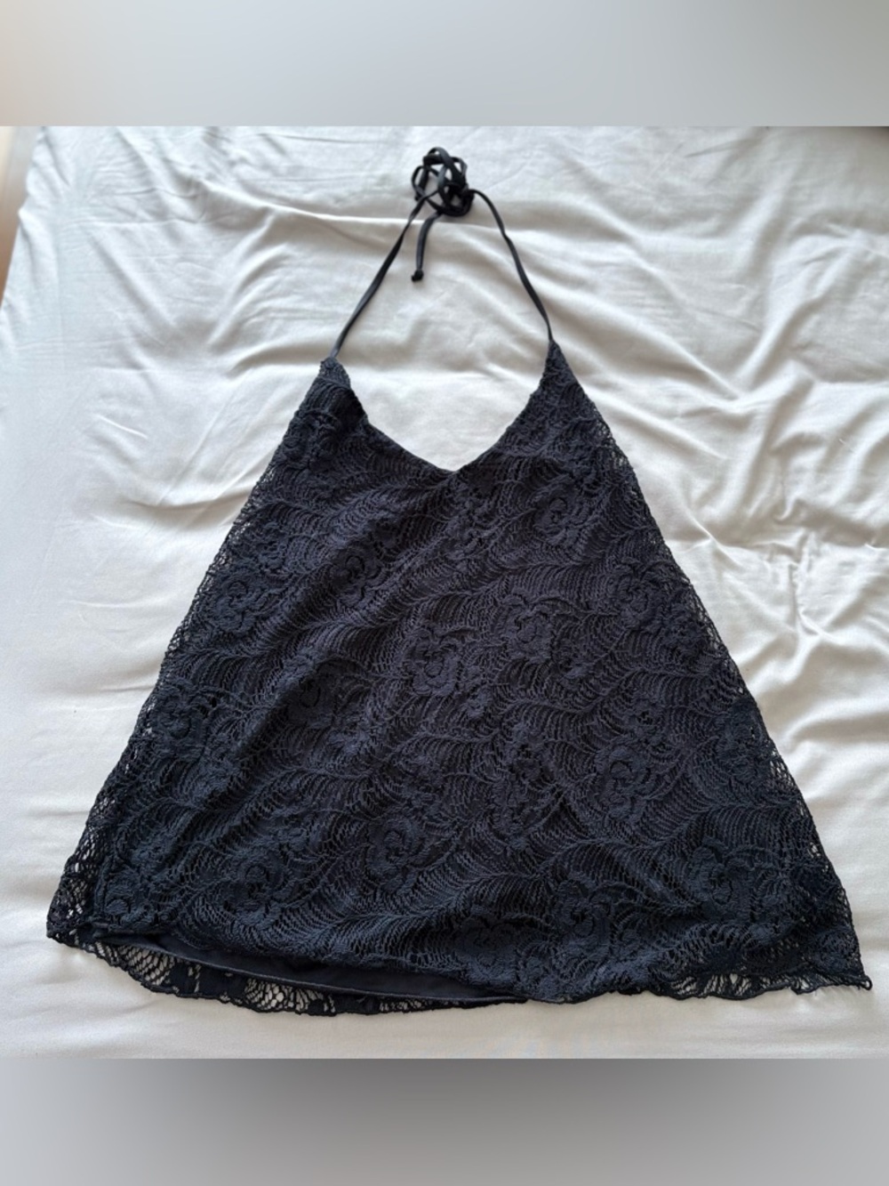 Mudd Black Lace Halter Top Size XS NWT